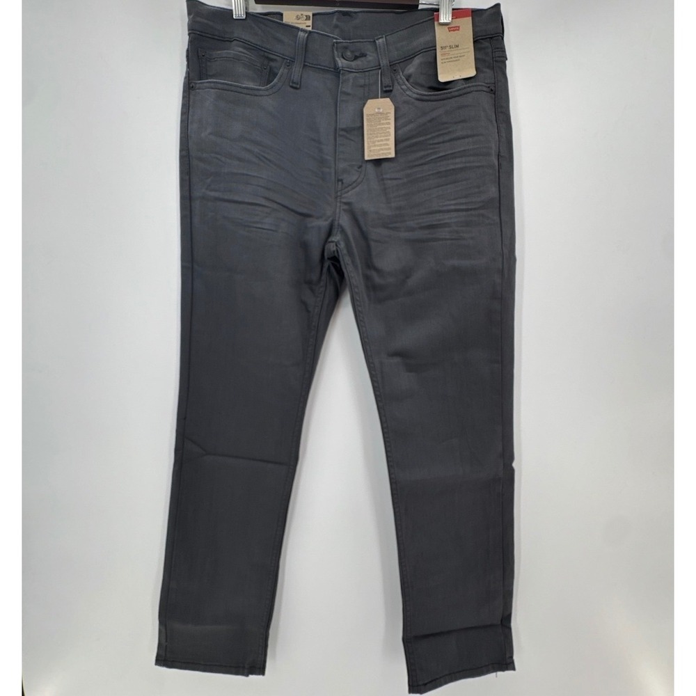 Levi's 511 Slim Fit Jeans Men 34x30 Charcoal Gray Denim Stretch Comfort Mid Rise - Picture 4 of 16